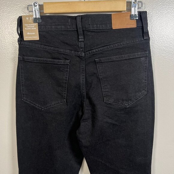 Madewell The Perfect Vintage Flare Jean Size 26 Sherborn Wash Black High Rise - Picture 11 of 14